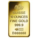 10 oz PAMP Suisse Lady Fortuna Gold Bar .9999 Fine (In Assay)